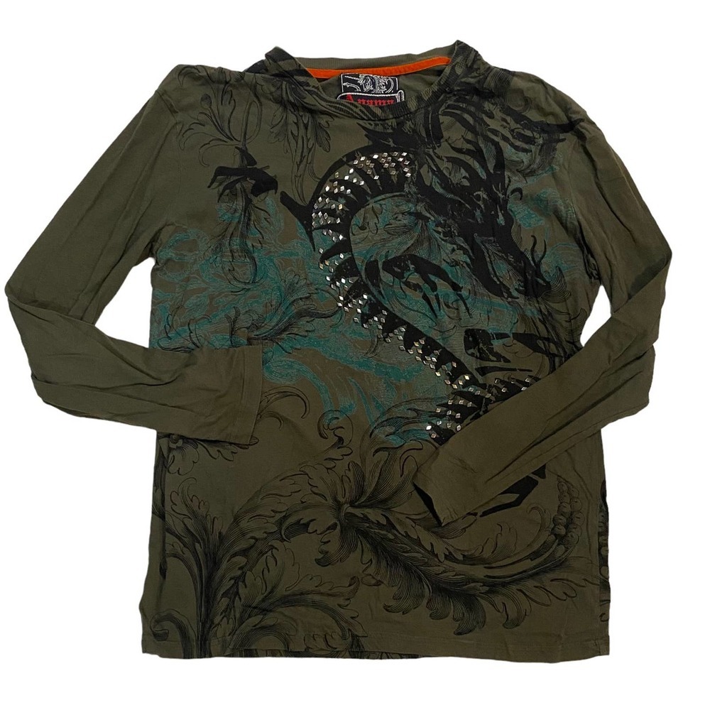 Anama Green Long Sleeve “Live For Today Because… Shirt Size XL  - 23